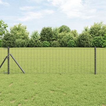 Gossi gard euro cu 7 stalpi 0.4x10 m otel galvanizat gri