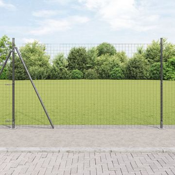 Gossi gard euro cu 7 stalpi flansati 1.6x10 m din otel galvanizat