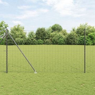 Gossi gard euro cu 7 tepe 1,5x10 m otel galvanizat gri