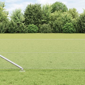 Gossi gard hexagonal 0.5x10 m otel galvanizat, posturi pentru gard Gossi cu spike 7 buc Ø32 mm 80 cm otel galvanizat
