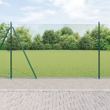 Gossi gard sudat cu 13 stalpi flansati verde 1.5x25 m otel