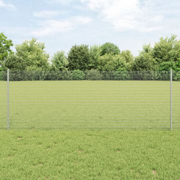 Gossi imprejmuire cu fiara sudata cu 22 de posturi u in silver 0.8x50 m otel