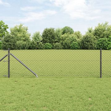Gossi imprejmuire cu plasa de lant cu 7 stalpi cu varf 0.8x10 m din otel galvanizat