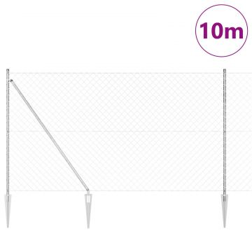 Gossi imprejmuire cu plasa de lant cu 7 stalpi de ancorare 1.5x10 m otel zincat