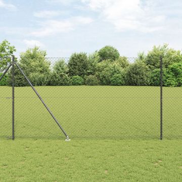 Gossi imprejmuire cu teava in lant set de 2 gri otel 25 x 1.5 m