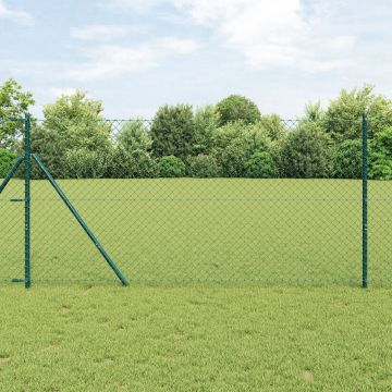 Gossi imprejmuire din plasa cu 13 stalpi 1x25 m din otel galvanizat verde