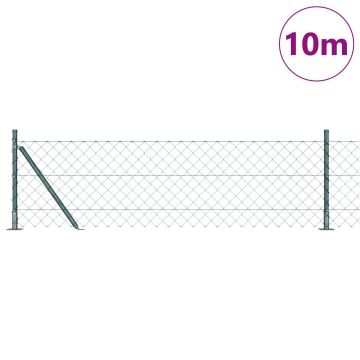 Gossi imprejmuire din plasa de lant cu 7 posturi flansate 0,4x10 m otel galvanizat