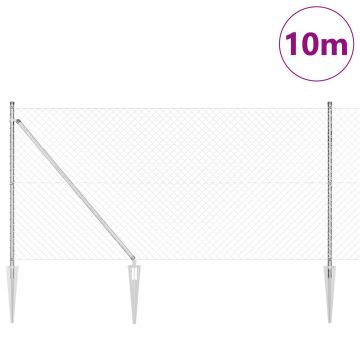 Gossi imprejmuire din sarma cu 7 stalpi cu varfuri 1x10 m otel galvanizat