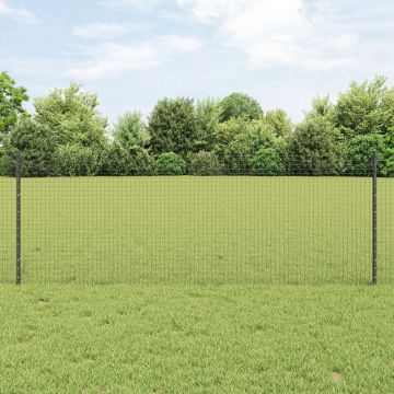 Gossi imprejmuire din sarma sudata cu 11 posturi u gri 0.8x25 m otel
