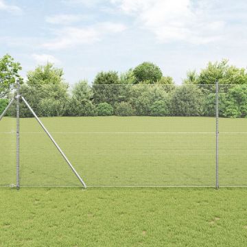 Gossi imprejmuire din sarma sudata cu 13 stalpi de spike 1.5x50 m otel galvanizat
