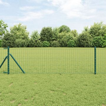 Gossi imprejmuire euro cu 13 stalpi 0.4x50 m otel galvanizat verde