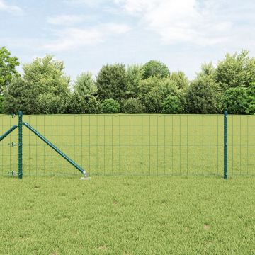 Gossi imprejmuire euro cu 13 stalpi cu varf 0.8x25 m otel galvanizat verde