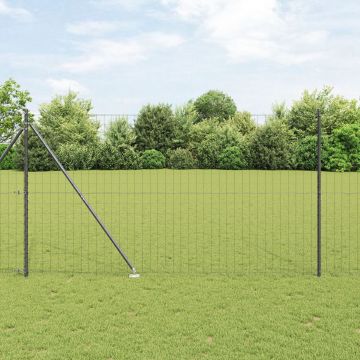 Gossi imprejmuire euro cu 7 stalpi cu varf 1.6x10 m otel zincat gri