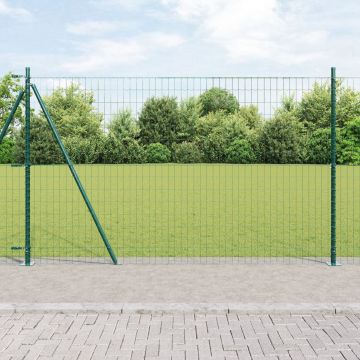 Gossi imprejmuire euro cu 7 stalpi flansati 1,5x10 m din otel galvanizat