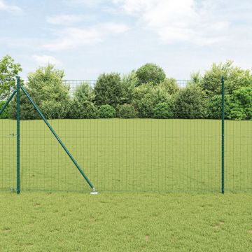 Gossi imprejmuire euro cu 7 tevi in varf 1.5x10 m otel galvanizat verde
