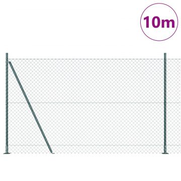 Gossi imprejmuire plasa de sarma cu 7 stalpi flansati 1.6x10 m otel galvanizat