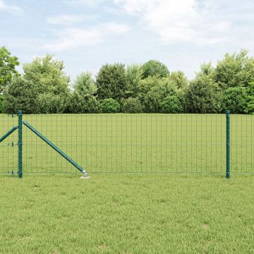 Gossi imprejmuirea euro cu 13 stalpi cu varf 0.4x25 m din otel galvanizat verde