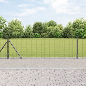 Gossi imprejmuirea euro cu 13 stalpi flangati 0.6x25 m otel galvanizat
