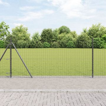 Gossi imprejmuirea euro cu 7 stalpi cu flansa 0.8x10 m din otel galvanizat