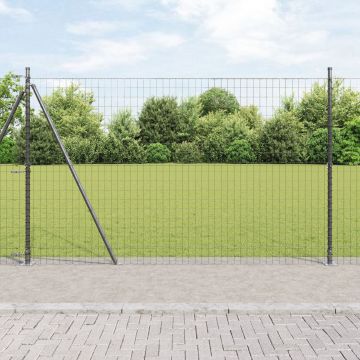 Gossi imprejmuirea euro cu 7 stalpi flansati 1.6x10 m din otel zincat