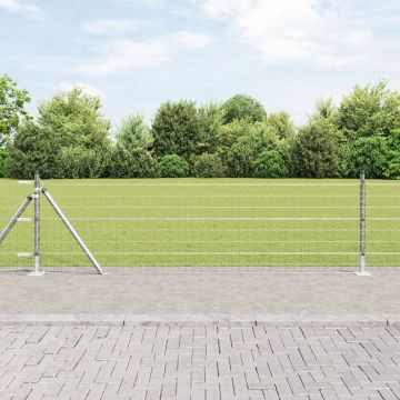 Gossi poarta euro cu 13 stalpi flansati 0,6x25 m din otel galvanizat