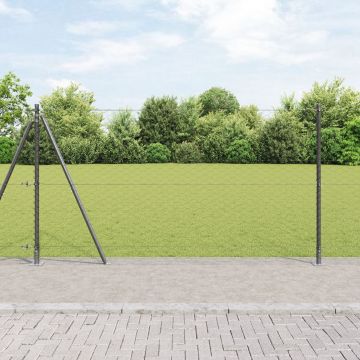 Gossi set de gard set de 2 gri otel 25 x 1.2 m durabil gard extern