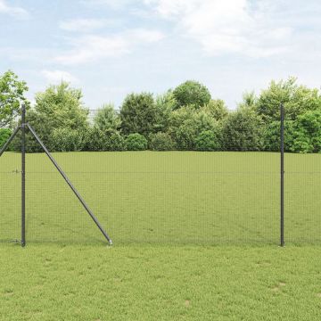 Gossi set de posturi gard set de 2 gri metal 25 x 1.5 m durabil