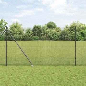 Gossi set de stalpi de gard set de 2 gri otel 25 x 1.5 m durabil