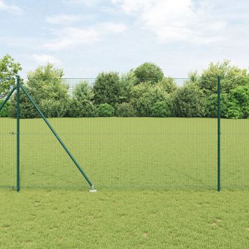 Gossi set de stalpi de imprejmuire pvc set de 2 verde pvc 25 x 1.5 m