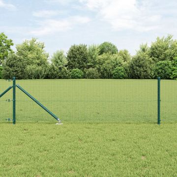 Gossi set de stalpi din pvc pentru gard set de 2 verde pvc, metal