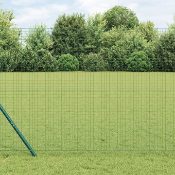 Gossi set de stalpi pentru gard set de 2 verde plasa metalica 10 x 1 m