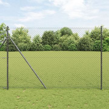 Gossi zid de legatura cu 7 stalpi 1.6x10 m otel galvanizat gri