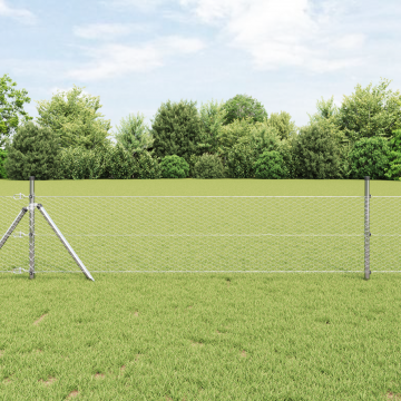 Gard hexagonal Gossi 0,6x50 m otel galvanizat, stalpi gard Gossi 13 buc Ø32 mm 100 cm otel galvanizat