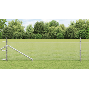 Gard hexagonal Gossi 0.8x10 m otel galvanizat, stalpi gard Gossi cu spike 7 pcs Ø32 mm 100 cm otel galvanizat
