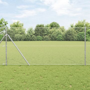 Gard hexagonal Gossi 1.4x10 m otel galvanizat, stalpi de gard Gossi 7 buc Ø32 mm 190 cm otel galvanizat