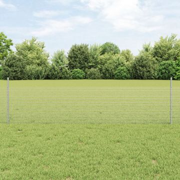 Gossi gard din fier sudat cu 22 posturi u argintii 0.5x50 m otel