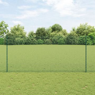 Gossi gard din plasa sudata cu 5 stalpi u verde 1.4x10 m otel