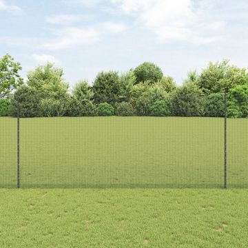 Gossi gard din sarma sudata cu 44 de stalpi u gri 1.4x50 m otel