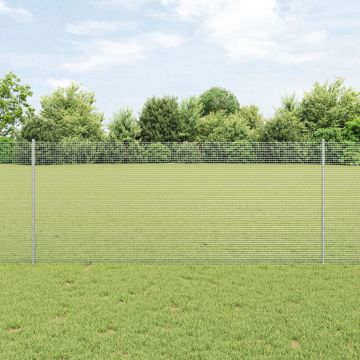 Gossi gard din sarma sudata cu 44 u posturi argintiu 1x50 m otel