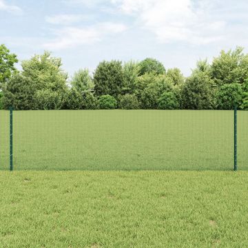 Gossi gard din sarma sudata cu 44 u stalpi verzi 0.6x100 m otel