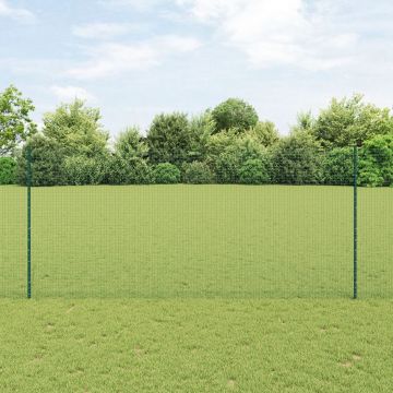 Gossi gard din sarma sudata cu 5 stalpi u verde 1.4x10 m otel
