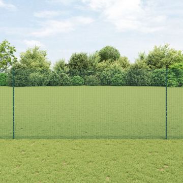 Gossi gard din sarma sudata cu 5 stalpi u verde 1.4x10 m otel