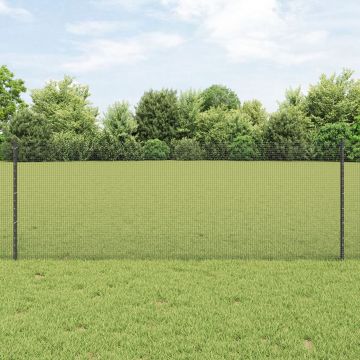 Gossi gard fier sudat cu 11 stalpi u gri 0.8x25 m otel