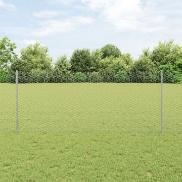 Gossi gard hexagonal cu 22 stalpi u argintiu 1x25 m din otel
