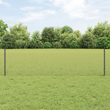 Gossi imprejmuire din sarma sudata cu 44 stalpi gri 0.5x100 m din otel
