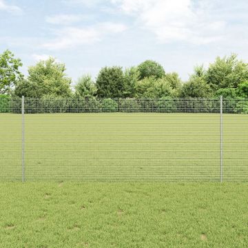 Gossi imprejmuire din sarma sudata cu 88 u poste argintie 1x100 m otel