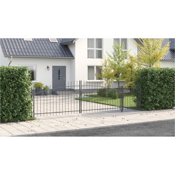 Gossi poarta de gradina cu varf in forma de sulita gri 150x500 cm otel