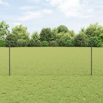 Gossi stalpi de gard 10 buc u-channel gri 100 cm otel, Gossi gard hexagonal gri 1x10 m otel