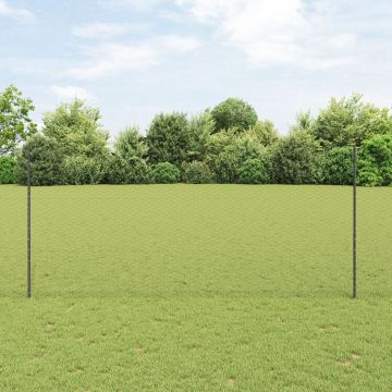 Gossi stalpi de gard 10 buc u-channel gri 140 cm otel, Gossi gard hexagonal gri 1.4x10 m otel