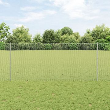 Gossi stalpi imprejmuire 10 buc u-channel 120 cm otel galvanizat, Gossi imprejmuire hexagonal 1x50 m otel galvanizat